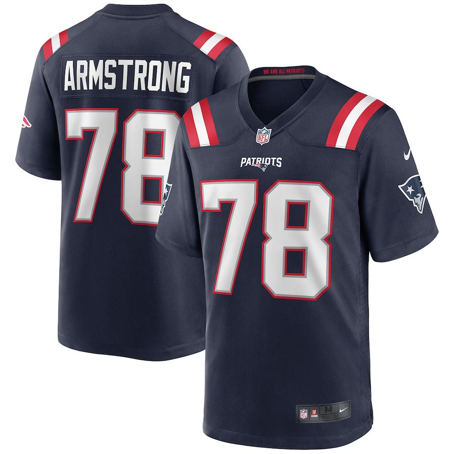 Men New England Patriots 78 Bruce Armstrong Nike Navy Game Retired Player NFL Jersey